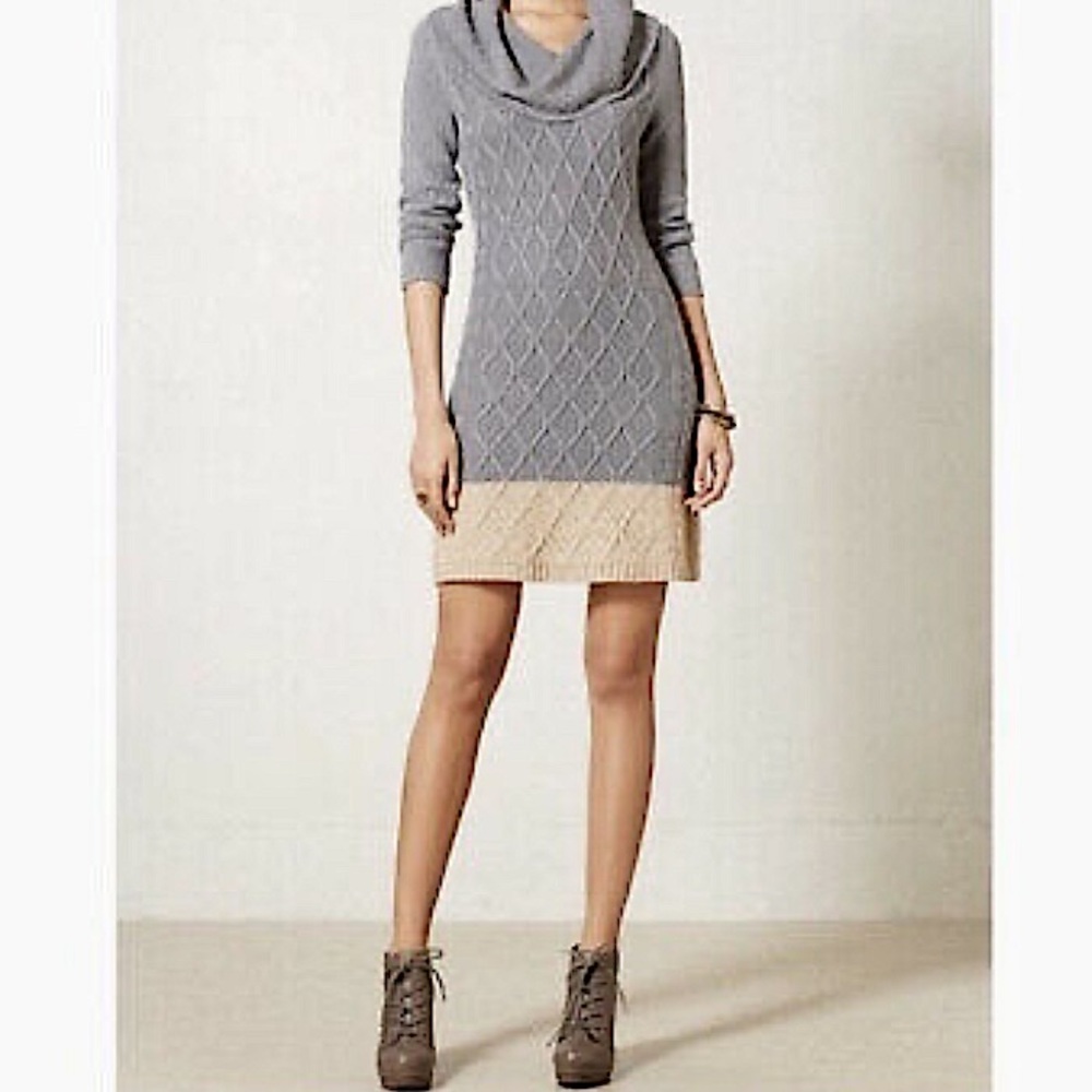 Sparrow Gray and Tan Knit Dress